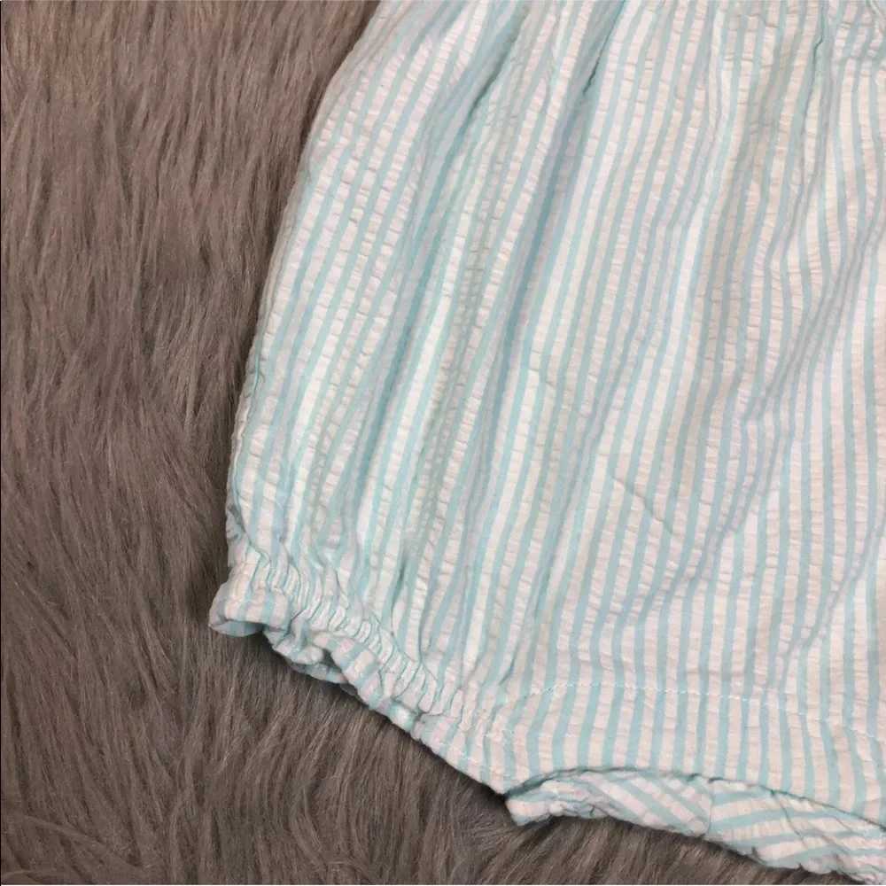 Gymboree 12-18 Months Blue White Striped Romper